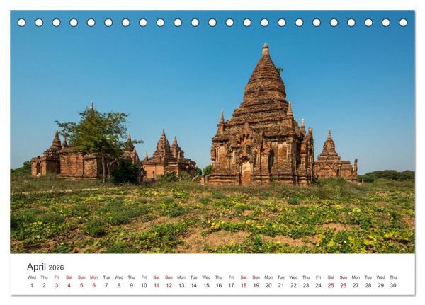 Produktbild: Bagan - Pagodas in the forest (Desk Calendar 2026 DIN A5 landscape), CALVENDO 12 Month DeskCalendar