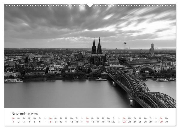 Produktbild: K&ouml;ln - monochrome Ansichten (Wandkalender 2026 DIN A2 quer), CALVENDO Monatskalender