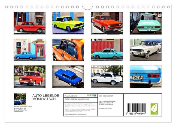 Produktbild: AUTO-LEGENDE MOSKWITSCH (Wandkalender 2026 DIN A4 quer), CALVENDO Monatskalender