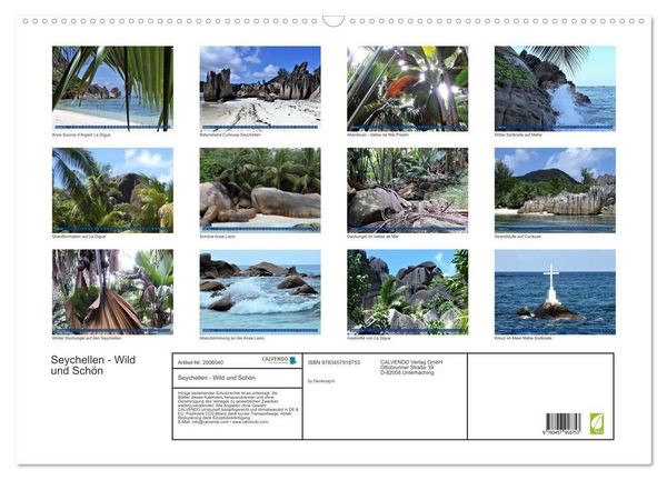 Produktbild: Seychellen - Wild und Sch&ouml;n (Wandkalender 2026 DIN A2 quer), CALVENDO Monatskalender