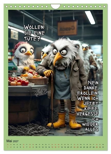 Produktbild: B&ouml;se M&ouml;wen - gestorben wird sp&auml;ter (Wandkalender 2027 DIN A4 hoch), CALVENDO Monatskalender