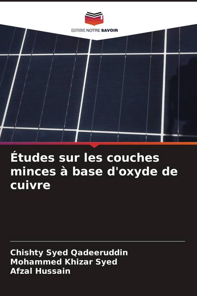 Produktbild: &Eacute;tudes sur les couches minces &agrave; base d'oxyde de cuivre