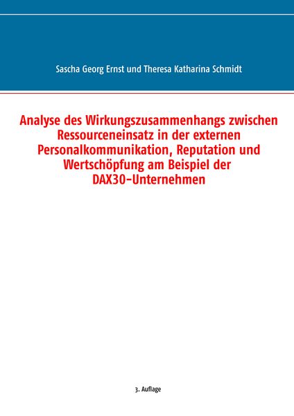 Produktbild: Analyse des Wirkungszusammenhangs zwischen Ressourceneinsatz in der externen Per