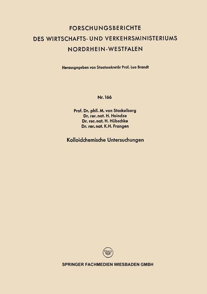 Produktbild: Kolloidchemische Untersuchungen