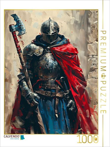 CALVENDO Puzzle Panzerreiter mit Hellebarde | 1000 Teile Lege-Größe 64x48cm Foto-Puzzle für glückliche Stunden