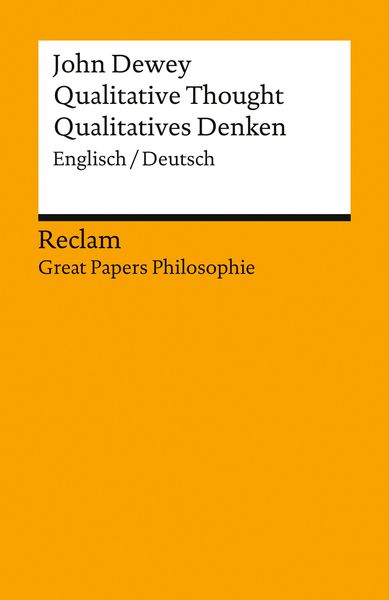 Produktbild: Qualitative Thought / Qualitatives Denken. Englisch/Deutsch