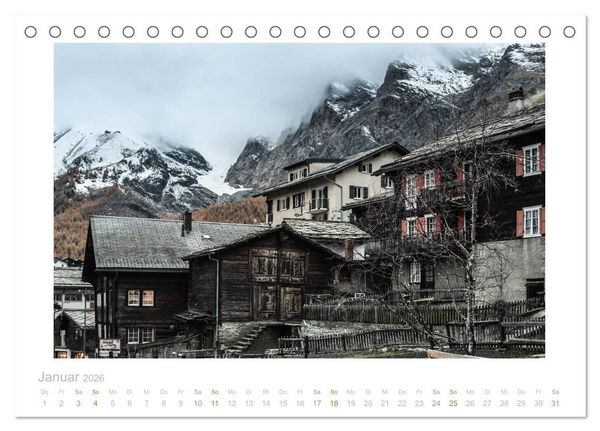 Produktbild: saas fee (Tischkalender 2026 DIN A5 quer), CALVENDO Monatskalender