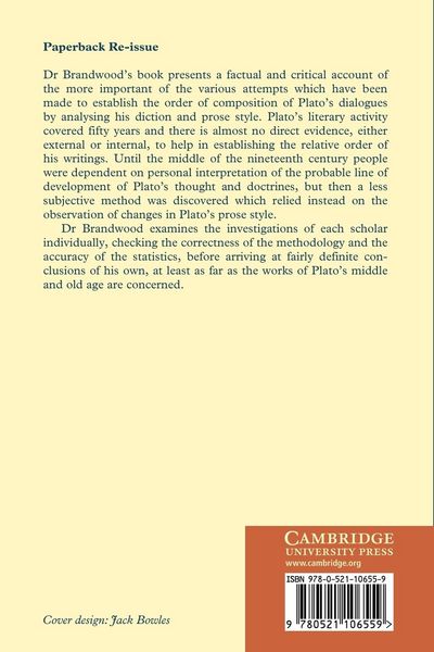 Produktbild: The Chronology of Plato's Dialogues