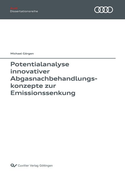Produktbild: Potentialanalyse innovativer Abgasnachbehandlungskonzepte zur Emissionssenkung