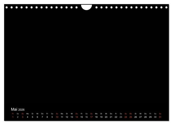 Produktbild: Bastelkalender - Schwarz (Wandkalender 2026 DIN A4 quer), CALVENDO Monatskalender