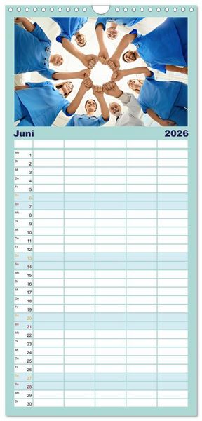 Produktbild: Familienplaner 2026 - Im Dienst der Gesundheit - Krankenpflege mit 5 Spalten (Wandkalender, 21 x 45 cm) CALVENDO