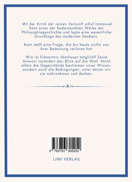 Produktbild: Immanuel Kant: Kritik der reinen Vernunft. Neuausgabe