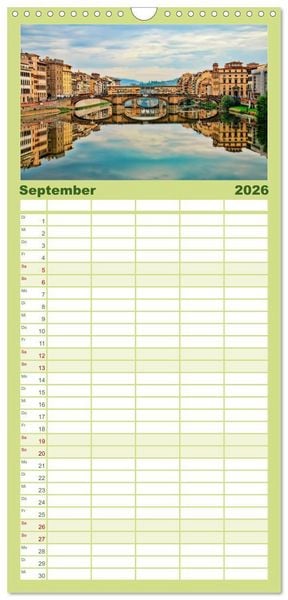 Produktbild: Familienplaner 2026 - Florenz - Sch&ouml;nheit in der Toskana mit 5 Spalten (Wandkalender, 21 x 45 cm) CALVENDO