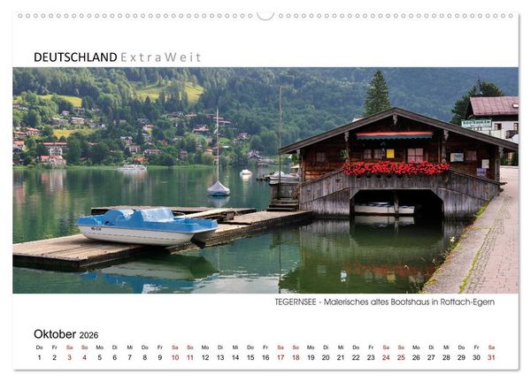 Produktbild: Wei&szlig;blaue Impressionen vom Tegernsee (hochwertiger Premium Wandkalender 2026 DIN A2 quer), Kunstdruck in Hochglanz