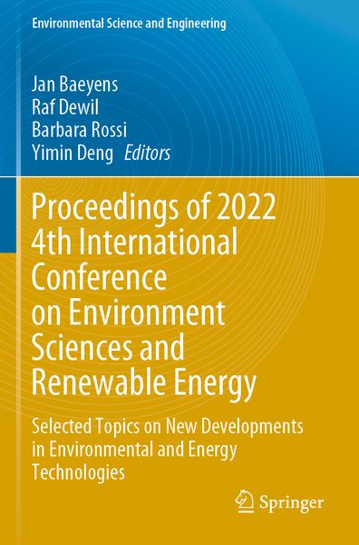 Produktbild: Proceedings of 2022 4th International Conference on Environment Sciences and Renewable Energy