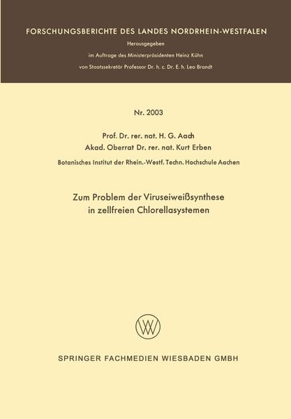 Produktbild: Zum Problem der Viruseiwei&szlig;synthese in zellfreien Chlorellasystemen