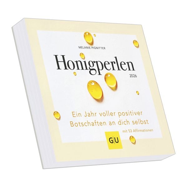 G|U - Honigperlen Kalender 2026 – Tischkalender 17 x 16 cm mit 53 Affirmationen von Melanie Pignitter, Achtsamkeits- & Inspirationskalender
