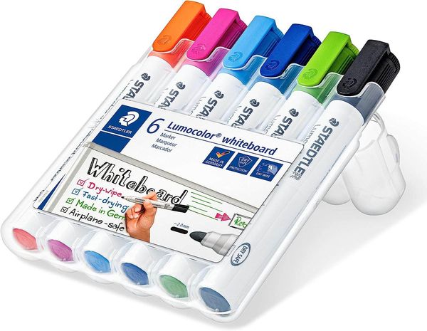Produktbild: STAEDTLER Mars Lumocolor Schreib- und Zeichbedarf Lumocolor 351 Whiteboard-Marker m. Rundspitze, 6er Set