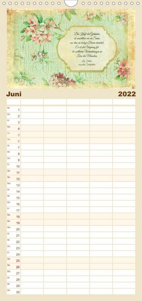 Produktbild: Poetische Romantik - Familienplaner hoch (Wandkalender 2022 , 21 cm x 45 cm, hoch)