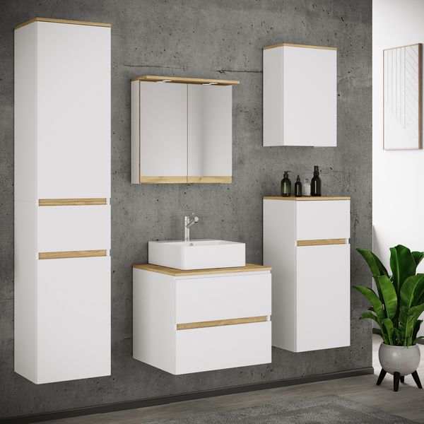 Produktbild: 6 tlg. Badm&ouml;bel-Set mit Waschbecken Cosila-A 60 cm