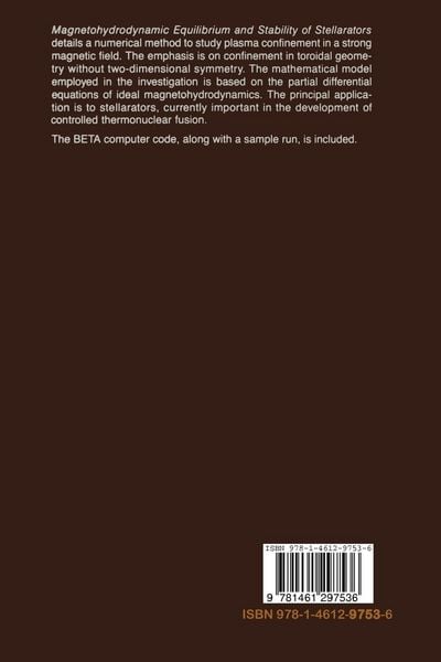 Produktbild: Magnetohydrodynamic Equilibrium and Stability of Stellarators
