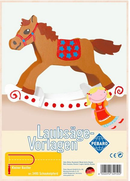 Produktbild: PEBARO 349S - Laubs&auml;gevorlage Schaukelpferd, 1 Platte, Gr&ouml;&szlig;e DIN A4