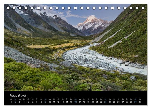 Produktbild: Traumziel Neuseeland 2026 (Tischkalender 2026 DIN A5 quer), CALVENDO Monatskalender