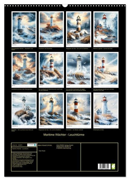 Produktbild: Maritime W&auml;chter - Leuchtt&uuml;rme (Wandkalender 2026 DIN A2 hoch), CALVENDO Monatskalender