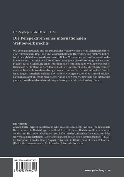 Produktbild: Die Perspektiven eines internationalen Wettbewerbsrechts