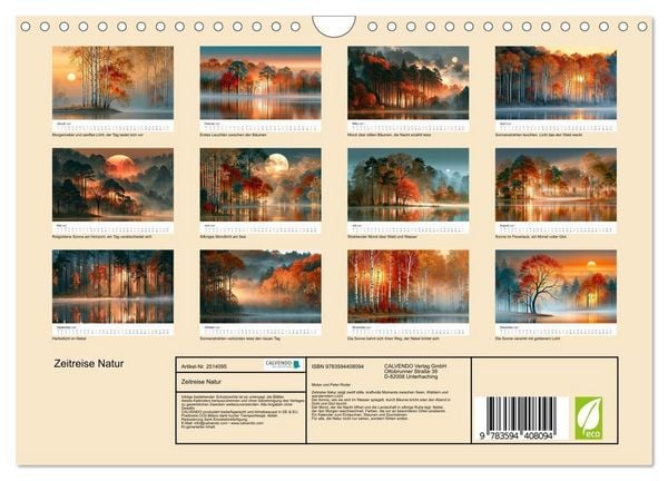 Produktbild: Zeitreise Natur (Wandkalender 2027 DIN A4 quer), CALVENDO Monatskalender