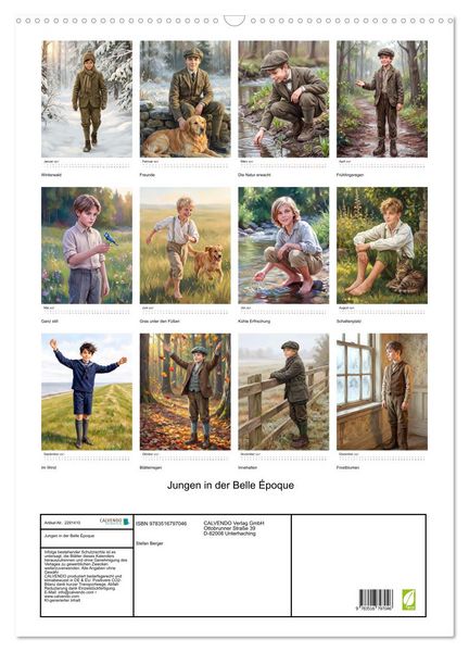Produktbild: Jungen in der Belle &Eacute;poque (Wandkalender 2027 DIN A2 hoch), CALVENDO Monatskalender