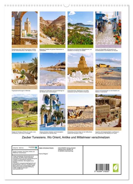 Produktbild: Zauber Tunesiens. Wo Orient, Antike und Mittelmeer verschmelzen (hochwertiger Premium Wandkalender 2027 DIN A2 hoch), Kunstdruck in Hochglanz