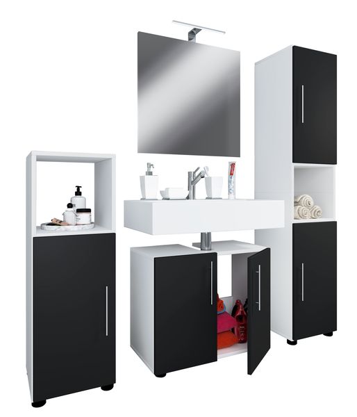 Produktbild: 4-tlg. Badm&ouml;bel Set Komplett Badschrank Flandu II
