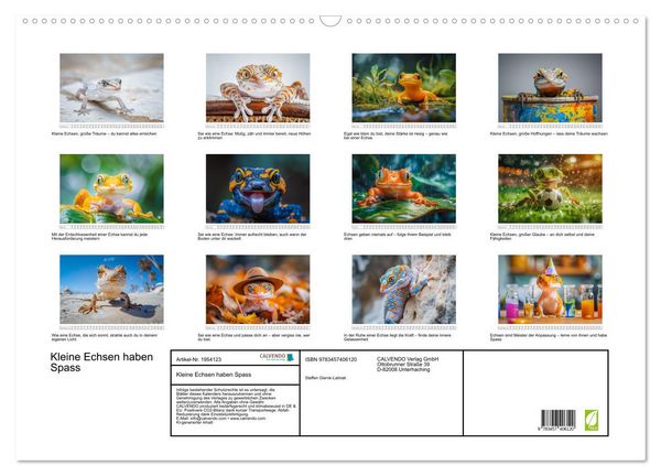 Produktbild: Kleine Echsen haben Spass (Wandkalender 2026 DIN A2 quer), CALVENDO Monatskalender