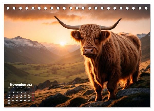 Produktbild: Highland K&uuml;he (Tischkalender 2026 DIN A5 quer), CALVENDO Monatskalender