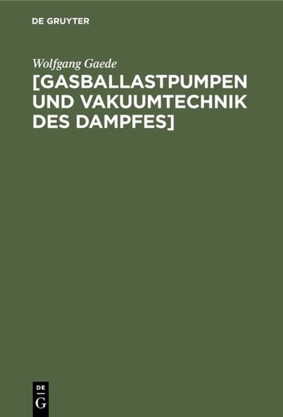 Produktbild: [Gasballastpumpen und Vakuumtechnik des Dampfes]