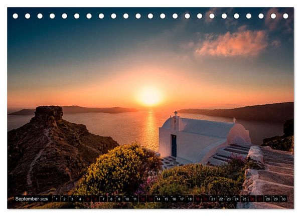 Produktbild: Santorini - Perle in der &Auml;gais (Tischkalender 2026 DIN A5 quer), CALVENDO Monatskalender
