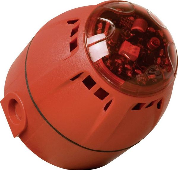 Produktbild: ComPro Kombi-Signalgeber LED Chiasso Razor Rot Blitzlicht, Dauerton 12 V/DC, 24 V/DC 100 dB