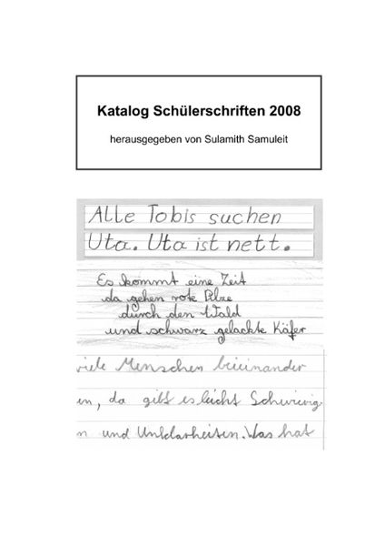 Katalog Schülerschriften 2008