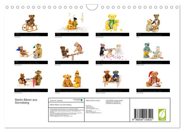 Produktbild: Martin B&auml;ren aus Sonneberg (Wandkalender 2026 DIN A4 quer), CALVENDO Monatskalender