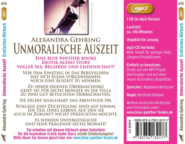 Produktbild: Unmoralische Auszeit | Erotik SM-Audio Story | Erotisches SM-Hörbuch MP3CD