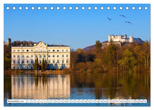 Produktbild: Ausflugsziele im Land Salzburg (Tischkalender 2026 DIN A5 quer), CALVENDO Monatskalender