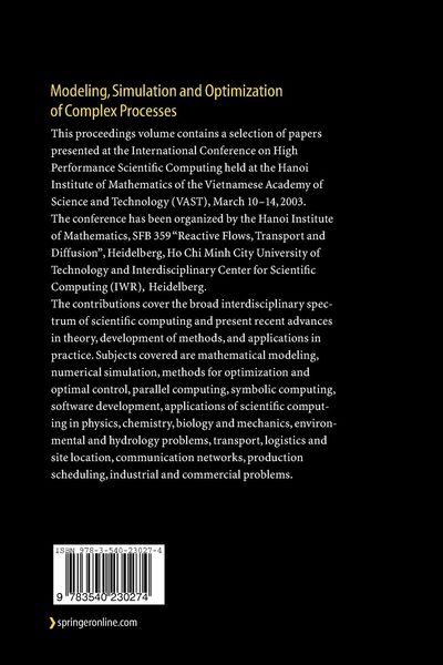 Produktbild: Modeling, Simulation and Optimization of Complex Processes