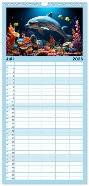 Produktbild: Familienplaner 2026 - Abenteuer Spielzeugland rund ums Wasser mit 5 Spalten (Wandkalender, 21 x 45 cm) CALVENDO