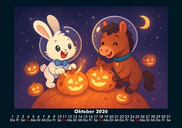 Produktbild: Bouncy & Huf - Im Weltraum 2026 Fotokalender DIN A5