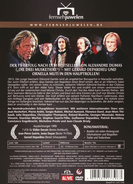 Produktbild: Der Graf von Monte Christo - fernsehjuwelen [2 DVDs]
