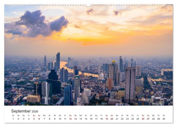 Produktbild: Bangkok - Die spektakul&auml;re Hauptstadt von Thailand. (hochwertiger Premium Wandkalender 2026 DIN A2 quer), Kunstdruck in Hochglanz