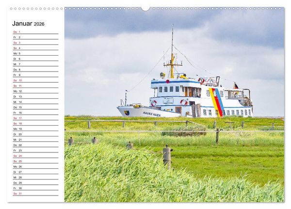 Produktbild: Hallig Hooge - Romantik Pur (hochwertiger Premium Wandkalender 2026 DIN A2 quer), Kunstdruck in Hochglanz