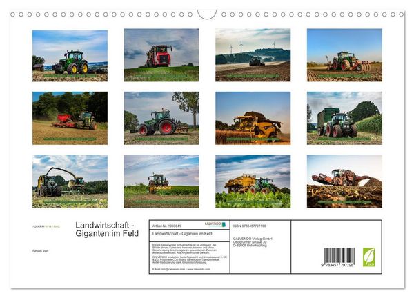 Produktbild: Landwirtschaft - Giganten im Feld (Wandkalender 2026 DIN A3 quer), CALVENDO Monatskalender
