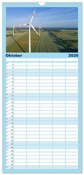 Produktbild: Familienplaner 2026 - Norddeutschland aus der Luft mit 5 Spalten (Wandkalender, 21 x 45 cm) CALVENDO